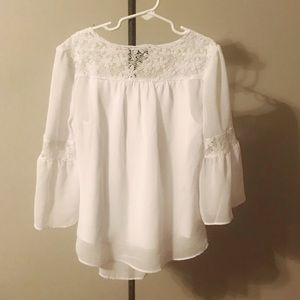 girls white peasant top